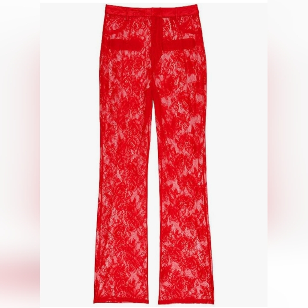 Nwot Victoria's Secret VS Archives Rose Lace Pants, Women's Lingerie lipstick re